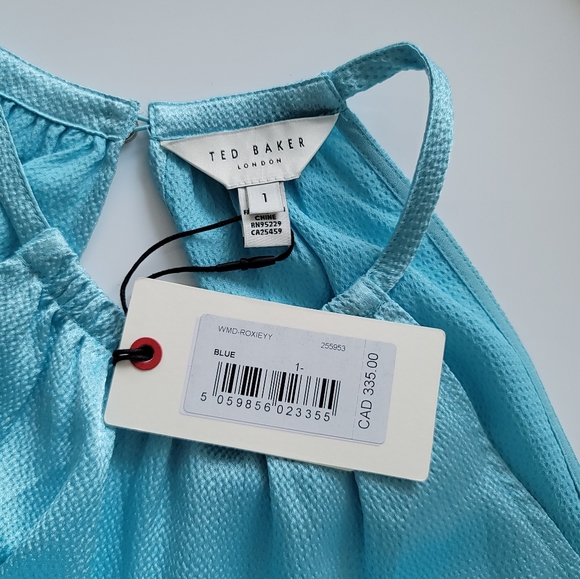 NEW Ted Baker Roxieyy Halterneck Midaxi Dress Blue Sz XS - Picture 9 of 12